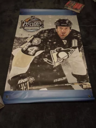 BROOKS ORPIK SIGNED 2011 WINTER CLASSIC STREET BANNER PITTSBURGH PENGUINS RARE!
