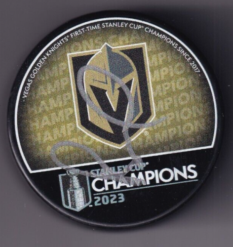 BRUCE CASSIDY SIGNED (VEGAS GOLDEN KNIGHTS) 2023 STANLEY CUP HOCKEY PUCK W/COA COLLECTIBLE MEMORABILIA