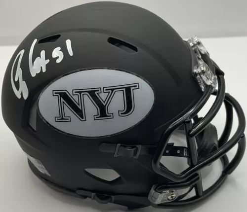 BRYAN COX SIGNED AUTOGRAPHED NEW YORK JETS BLACK MINI HELMET PSA/DNA COLLECTIBLE MEMORABILIA