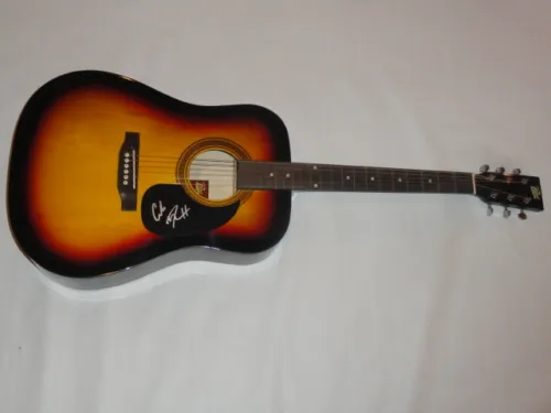 CALE DODDS SIGNED FULL-SIZE SUNBURST ACOUSTIC GUITAR COUNTRY SUPERSTAR COLLECTIBLE MEMORABILIA