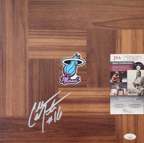 Caleb Martin Signed Floorboard w/ JSA COA #UU39233 Miami Heat