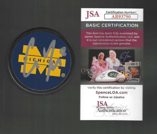 CAM YORK SIGNED MICHIGAN WOLVERINES PUCK JSA COA PHILADELPHIA FLYERS COLLECTIBLE MEMORABILIA