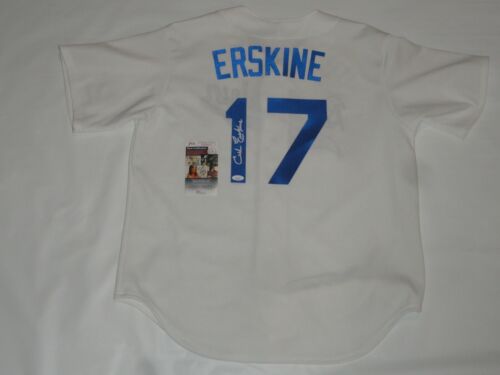 CARL ERSKINE SIGNED MAJESTIC BROOKLYN DODGERS JERSEY JSA COA LICENSED