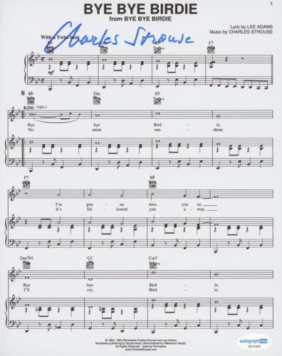 CHARLES STROUSE “BYE BYE BIRDIE” COMPOSER AUTOGRAPH SIGNED 8×10 SHEET MUSIC ACOA COLLECTIBLE MEMORABILIA