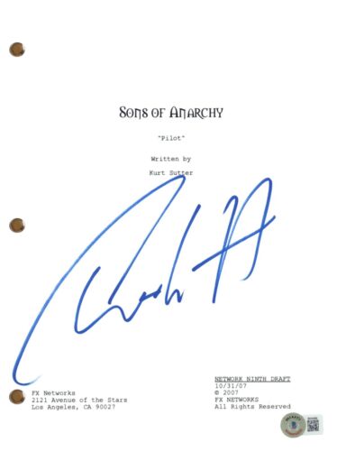 CHARLIE HUNNAM SIGNED SONS OF ANARCHY PILOT SCRIPT SCREENPLAY AUTOGRAPH JAX BAS COLLECTIBLE MEMORABILIA