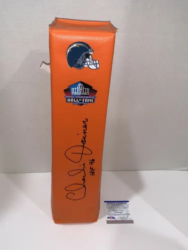 CHARLIE JOINER SIGNED TOUCHDOWN PYLON SAN DIEGO CHARGERS FOOTBALL HOF PSA COA COLLECTIBLE MEMORABILIA