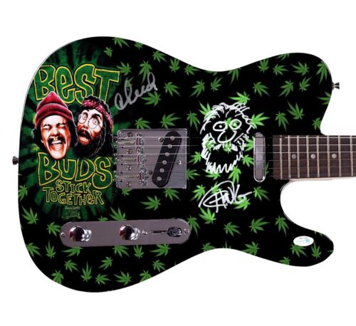 CHEECH AND CHONG WEED 420 BEST BUDS UP IN SMOKE GRAPHICS PHOTO SIGNED GUITAR COLLECTIBLE MEMORABILIA