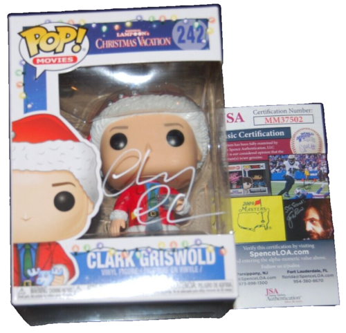 CHEVY CHASE SIGNED (CHRISTMAS VACATION) GRISWOLD WHITE INK #242 FUNKO POP JSA COLLECTIBLE MEMORABILIA