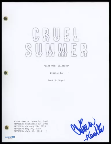CHIARA AURELIA “CRUEL SUMMER” AUTOGRAPH SIGNED FULL PILOT EPISODE SCRIPT ACOA COLLECTIBLE MEMORABILIA