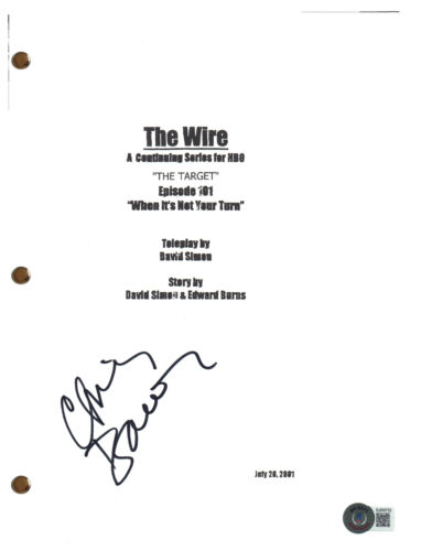 CHRIS BAUER SIGNED AUTOGRAPH THE WIRE PILOT SCRIPT FULL SCREENPLAY BECKETT COA COLLECTIBLE MEMORABILIA