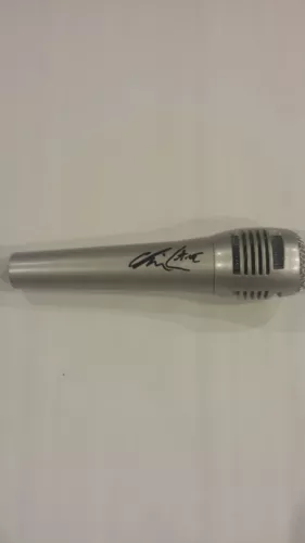 CHRIS LANE SIGNED MICROPHONE COUNTRY SUPERSTAR FIX RARE PROOF