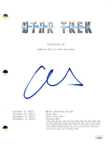 CHRIS PINE SIGNED AUTOGRAPH STAR TREK MOVIE SCRIPT SCREENPLAY – CAPTAIN KIRK JSA COLLECTIBLE MEMORABILIA