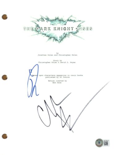 Christian Bale Tom Hardy Signed The Dark Knight Rises Movie Script ...