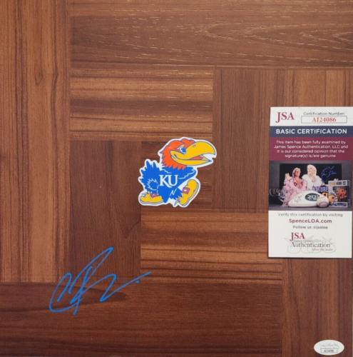Christian Braun Signed Floorboard w/ JSA COA #AI24086 Kansas Jayhawks