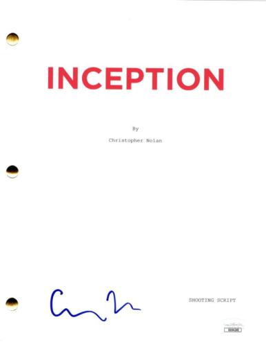 CHRISTOPHER NOLAN SIGNED AUTOGRAPH INCEPTION FULL MOVIE SCRIPT SCREENPLAY W/ JSA COLLECTIBLE MEMORABILIA