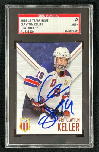 CLAYTON KELLER SIGNED USA NTDP TEAM ISSUED CARD ARIZONA COYOTES SGC CERTIFIED COLLECTIBLE MEMORABILIA