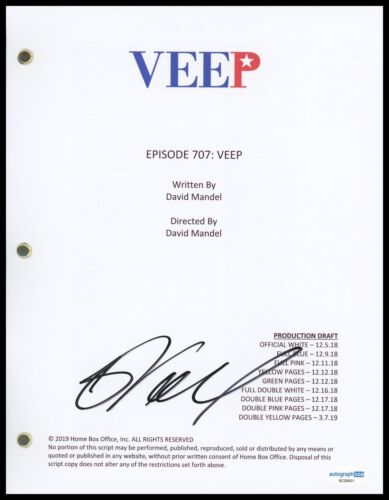 CLEA DUVALL “VEEP” AUTOGRAPH SIGNED FULL COMPLETE ‘VEEP’ EPISODE SCRIPT ACOA COLLECTIBLE MEMORABILIA