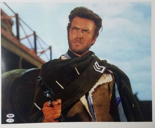 CLINT EASTWOOD AUTOGRAPHED THE GOOD THE BAD THE UGLY 16×20 PHOTO PSA LOA COLLECTIBLE MEMORABILIA