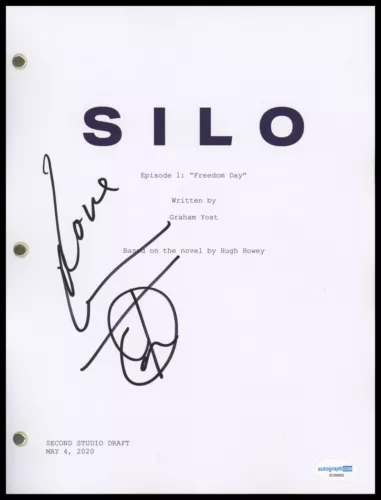 COMMON “SILO” AUTOGRAPH SIGNED ROBERT ‘FREEDOM DAY’ PILOT EPISODE SCRIPT ACOA COLLECTIBLE MEMORABILIA