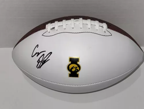 COOPER DEJEAN SIGNED FOOTBALL IOWA HAWKEYES NFL STAR PROOF COLLECTIBLE MEMORABILIA