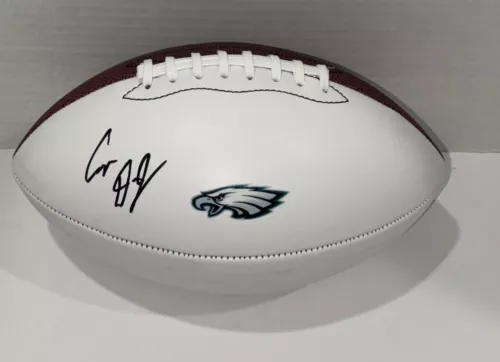 COOPER DEJEAN SIGNED FOOTBALL PHILADELPHIA EAGLES NFL STAR PROOF COLLECTIBLE MEMORABILIA
