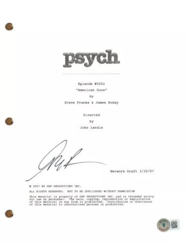 CORBIN BERNSEN SIGNED AUTOGRAPH PSYCH AMERICAN DUOS EPISODE SCRIPT BECKETT COA COLLECTIBLE MEMORABILIA
