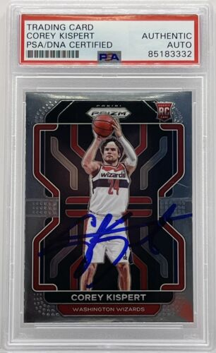 COREY KISPERT SIGNED 2021-22 PRIZM ROOKIE CARD WIZARD SLABBED PSA/DNA COLLECTIBLE MEMORABILIA
