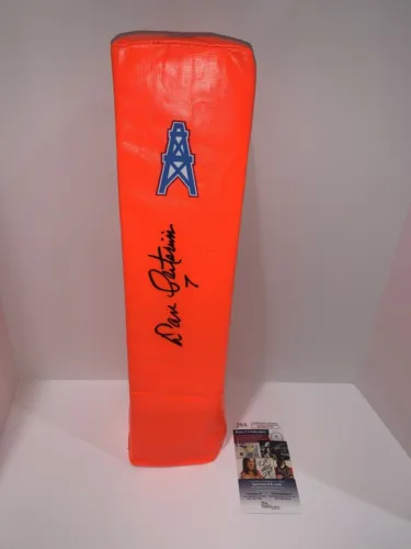 DAN PASTORINI SIGNED TOUCHDOWN PYLON HOUSTON OILERS FOOTBALL JSA COA