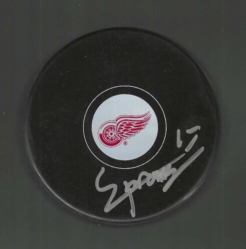DANIEL SPRONG SIGNED DETROIT RED WINGS PUCK COLLECTIBLE MEMORABILIA