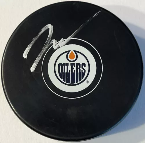 DARNELL NURSE SIGNED AUTOGRAPHED EDMONTON OILERS LOGO HOCKEY PUCK PSA/DNA COLLECTIBLE MEMORABILIA