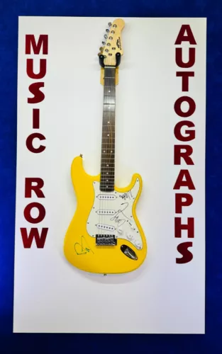 DAVE GROHL TAYLOR HAWKINS SHIFLETT MENDEL SIGNED AUTOGRAPH ELECTRIC GUITAR JSA COLLECTIBLE MEMORABILIA