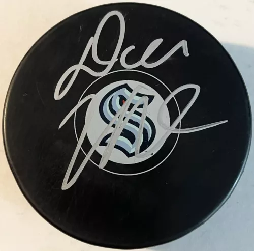 DAVE HAKSTOL SIGNED AUTOGRAPHED SEATTLE KRACKEN LOGO HOCKEY PUCK PSA/DNA COLLECTIBLE MEMORABILIA