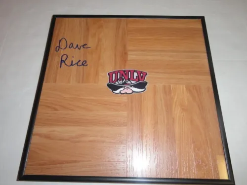 DAVE RICE SIGNED FRAMED 12X12 FLOORBOARD UNLV RUNNIN REBELS COLLECTIBLE MEMORABILIA