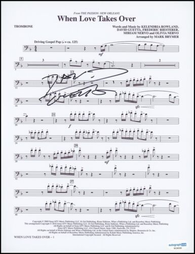 DAVID GUETTA “ONE LOVE” AUTOGRAPH SIGNED ‘WHEN LOVE TAKES OVER’ SHEET MUSIC ACOA COLLECTIBLE MEMORABILIA