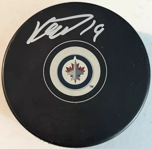 DAVID GUSTAFSSON SIGNED AUTOGRAPHED WINNIPEG JETS NHL PUCK PSA/DNA COA COLLECTIBLE MEMORABILIA