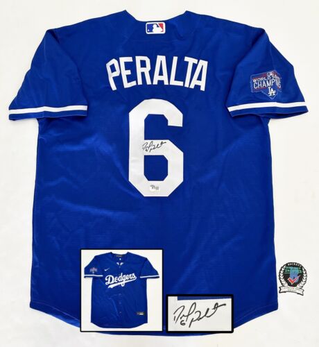 DAVID PERALTA SIGNED JERSEY LOS ANGELES DODGERS BECKETT BAS COA COLLECTIBLE MEMORABILIA