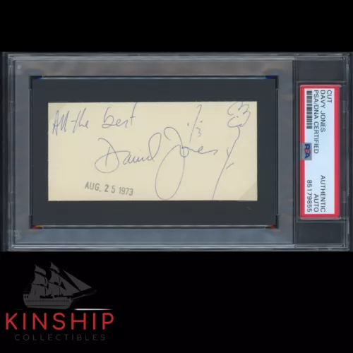 DAVY JONES SIGNED CUT PSA DNA SLABBED THE MONKEES INSCRIBED AUTO RARE C2834 COLLECTIBLE MEMORABILIA
