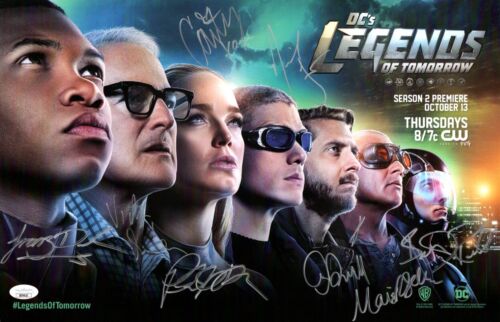DC LEGENDS OF TOMORROW CAST SIGNED AUTOGRAPHED 11X17 POSTER ROUTH +9 JSA XX76620 COLLECTIBLE MEMORABILIA
