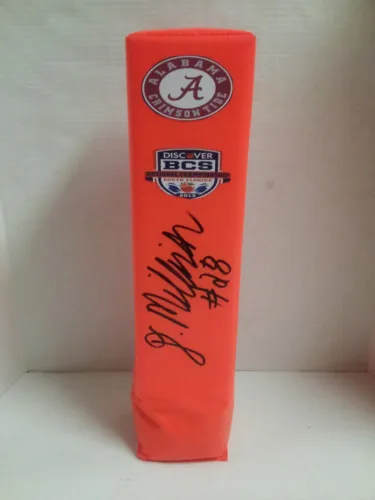 DEE MILLINER SIGNED TOUCHDOWN PYLON ALABAMA CRIMSON TIDE BCS CHAMPIONS FOOTBALL