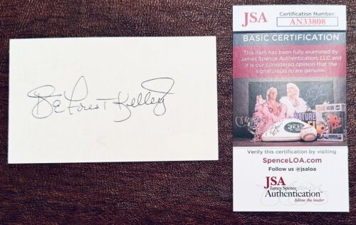 DEFOREST KELLEY SIGNED AUTOGRAPHED 3×5 CARD JSA CERT STAR TREK BONES COLLECTIBLE MEMORABILIA
