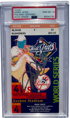 DEREK JETER SIGNED 1994 GAME 4 WORLD SERIES TICKET STUB NEW YORK YANKEES PSA/DNA COLLECTIBLE MEMORABILIA