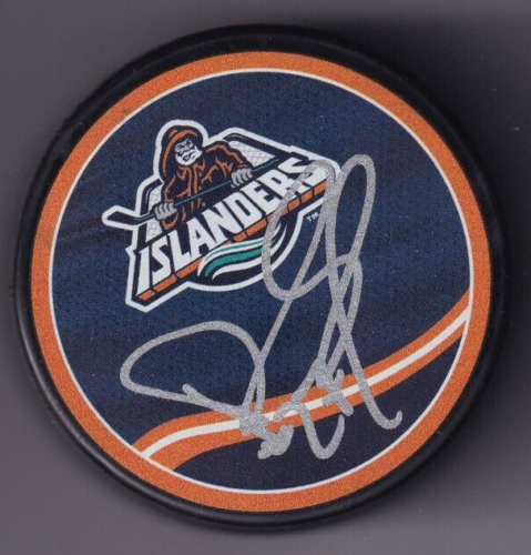 DEREK KING SIGNED (NEW YORK ISLANDERS) REVERSE RETRO HOCKEY PUCK W/COA COLLECTIBLE MEMORABILIA
