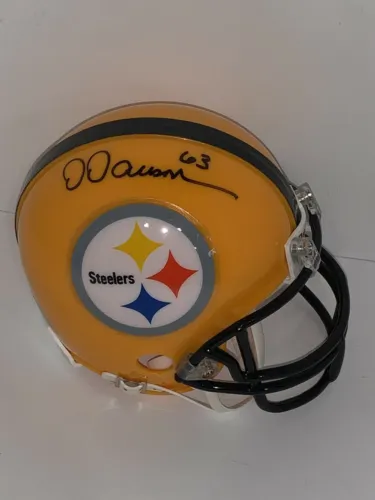 DERMONTTI DAWSON SIGNED PITTSBURGH STEELERS ANNIVERARY MINI HELMET