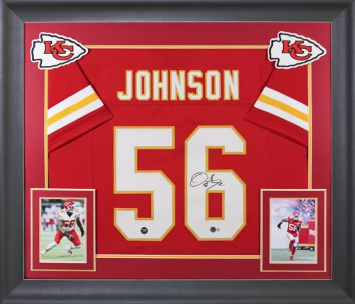 DERRICK JOHNSON AUTHENTIC SIGNED RED PRO STYLE FRAMED JERSEY BAS WITNESSED COLLECTIBLE MEMORABILIA
