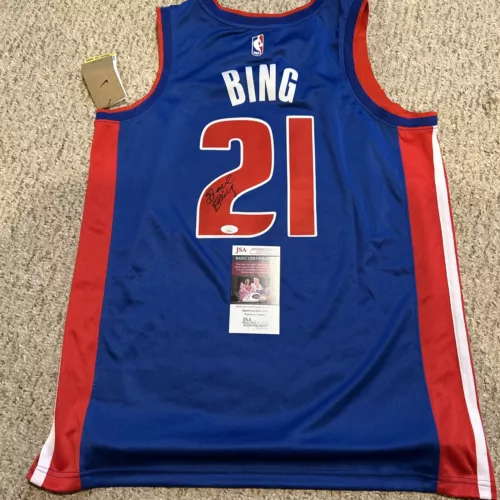 DETROIT PISTONS- DAVE BING SIGNED AUTOGRAPH JERSEY JSA COA HOF SYRACUSE