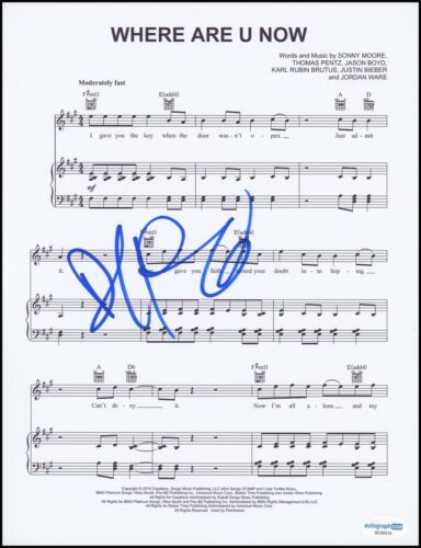 DIPLO AUTOGRAPH SIGNED AUTOGRAPHED ‘WHERE ARE U NOW’ 8.5×11 SHEET MUSIC ACOA COLLECTIBLE MEMORABILIA