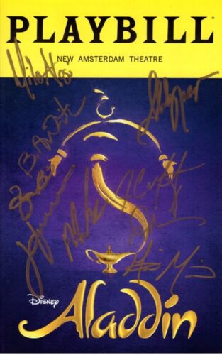 DISNEY ALADDIN SIGNED CAST PLAYBILL W/ HOLOGRAM COA COLLECTIBLE MEMORABILIA