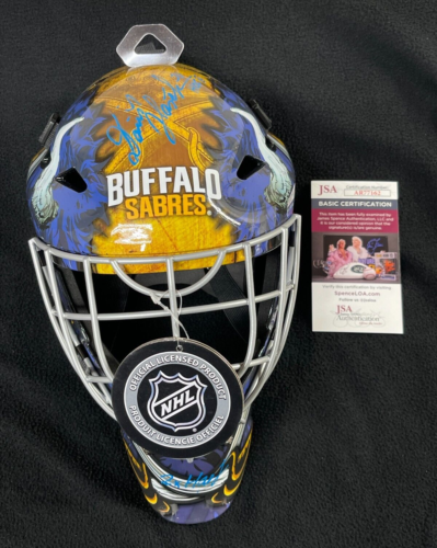 DOMINIK HASEK SIGNED & QUADRUPLE-INSCRIBED BUFFALO SABRES GOALIE MASK JSA COA COLLECTIBLE MEMORABILIA