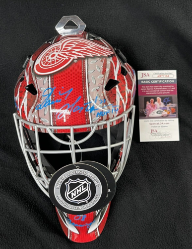 DOMINIK HASEK SIGNED & QUADRUPLE-INSCRIBED DETROIT RED WINGS GOALIE MASK JSA COA COLLECTIBLE MEMORABILIA