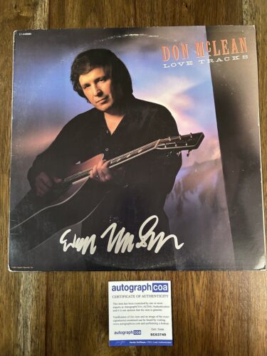 DON MCLEAN ‘LOVE TRACKS’ SIGNED VINYL ALBUM FOLK SINGER ‘AMERICAN PIE’ ACOA COLLECTIBLE MEMORABILIA
